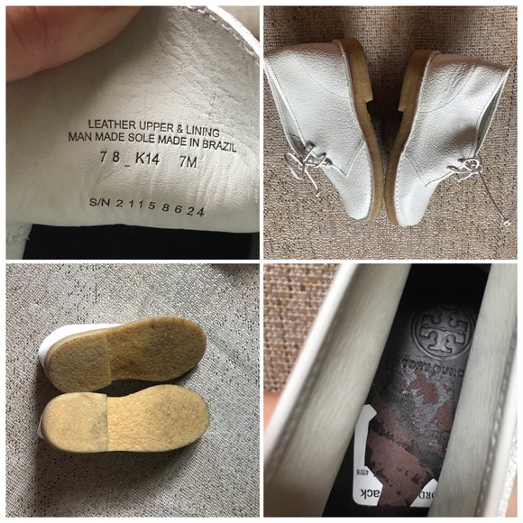 Tory Burch Boots Bergen leather crackled desert boots size 7 women's white boot - Picture 8 of 8